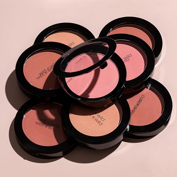 wet n wild Color Icon Blush, Effortless Glow & Seamless Blend infused with Luxuriously Smooth Jojoba Oil, Sheer Finish with a Matte Natural Glow, Cruelty-Free & Vegan - Pearlescent Pink(Packaged)-BrightBean Baby