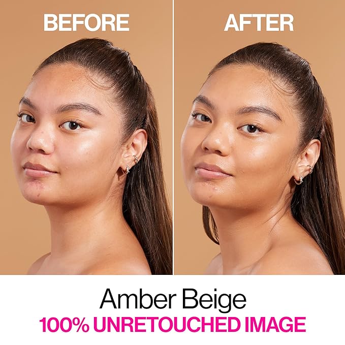 wet n wild Bare Focus Skin Tint, 5% Niacinamide Enriched, Buildable Sheer Lightweight Coverage, Natural Radiant Finish, Hyaluronic & Vitamin Hydration Boost, Cruelty-Free & Vegan - Amber Beige-BrightBean Baby