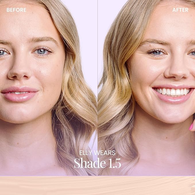 Naked Sundays BeautyScreen™ SPF 50 Mineral Peptide Foundation Tint – 2-in-1 Skin Tint & Mineral Sunscreen | Radiant, Buildable Coverage, Acne-Safe, Infused with Peptides (1.5 Fair Cool, 1.01 Fl Oz)-BrightBean Baby