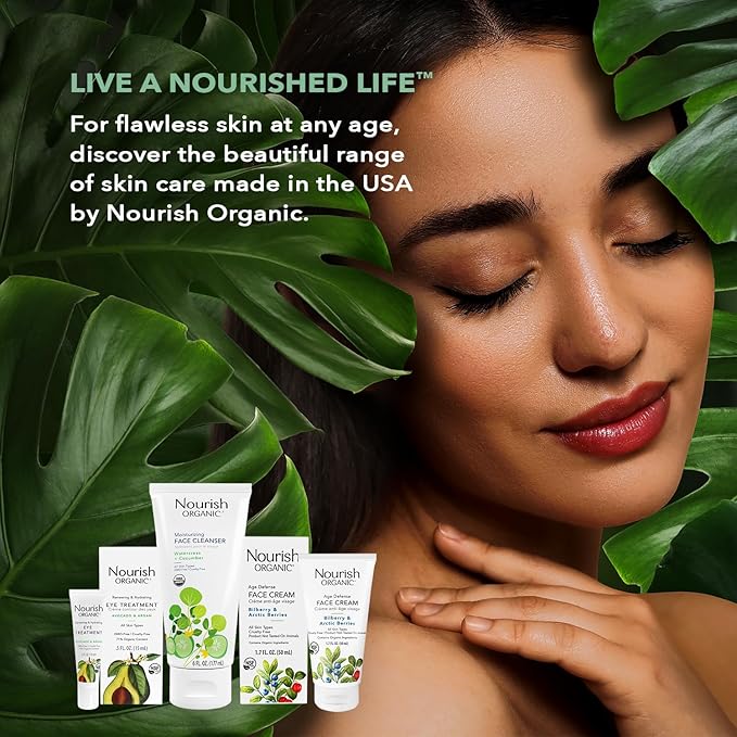 Nourish Organic Eye Treatment, Avocado & Argan – Renewing & Hydrating Under Eye Brightener with Vitamin C + Washable Cotton Round-BrightBean Baby