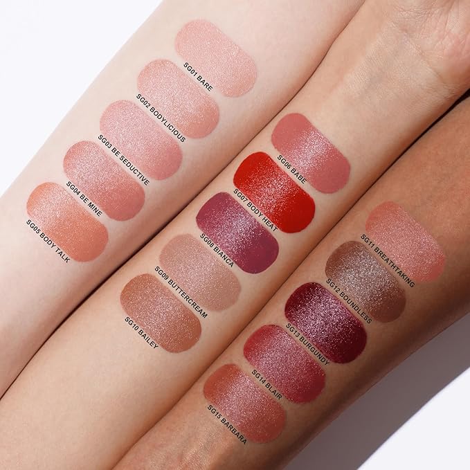 Oulac Color Rich Satin Lipstick Set For Women Red Burgundy Lipsticks High Impact Lipcolor Tinted Lip Balm, Nourishing, Satin Finish, Moisturizing Creamy Formula, Vegan Gluten Free 07+08+15(SET 4)