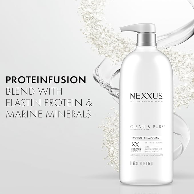 Nexxus Clean and Pure Clarifying Shampoo, With ProteinFusion, Nourished Hair Care Silicone, Dye And Paraben Free 33.8 oz-BrightBean Baby