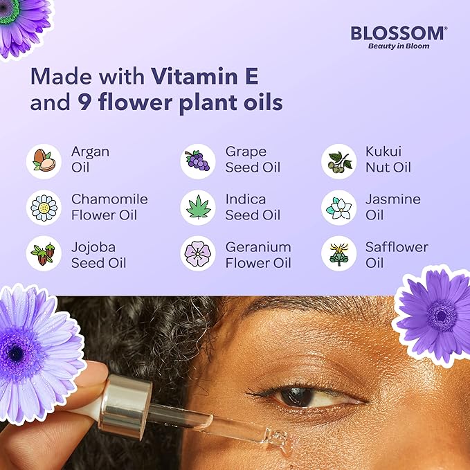 Blossom All Natural Organic Cruelty Free Moisturizing Eye Serum with Essential Oils, Infused with Real Flowers, Made in USA, 0.5 fl. oz., Fall Medley-BrightBean Baby