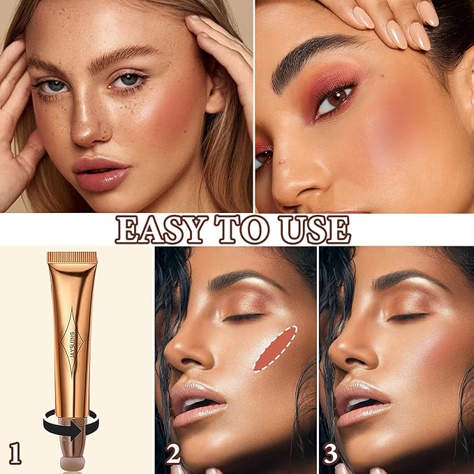 Liquid Contour Beauty Wand,Stick with Cushion Applicator,Cream Contour,Long Lasting Smoothly Moisturizng Silky Contour Stick Blush Stick-BrightBean Baby