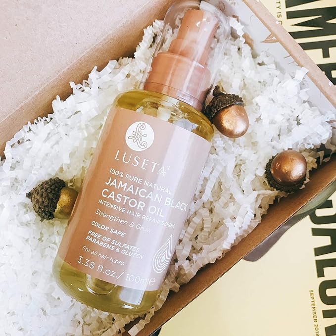 Luseta 100% Pure Natural Jamaican Black Castor Oil Hair Oil, Moisturizing & Healing, For Hair Growth 3.38oz-BrightBean Baby