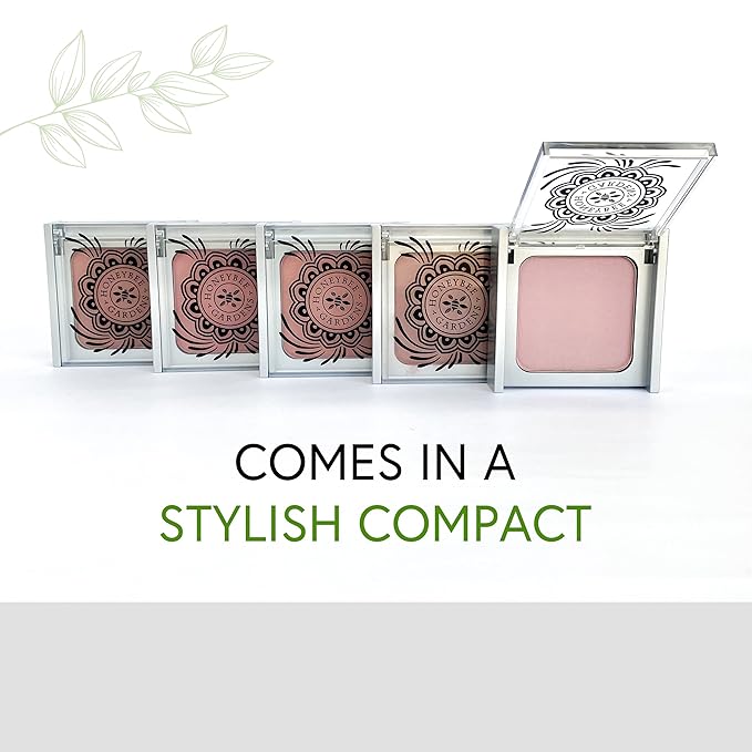 Honeybee Gardens Complexion Perfecting Blush in Euphoria, Cool Peachy Pink, Vegan & Gluten-Free, 8.5g