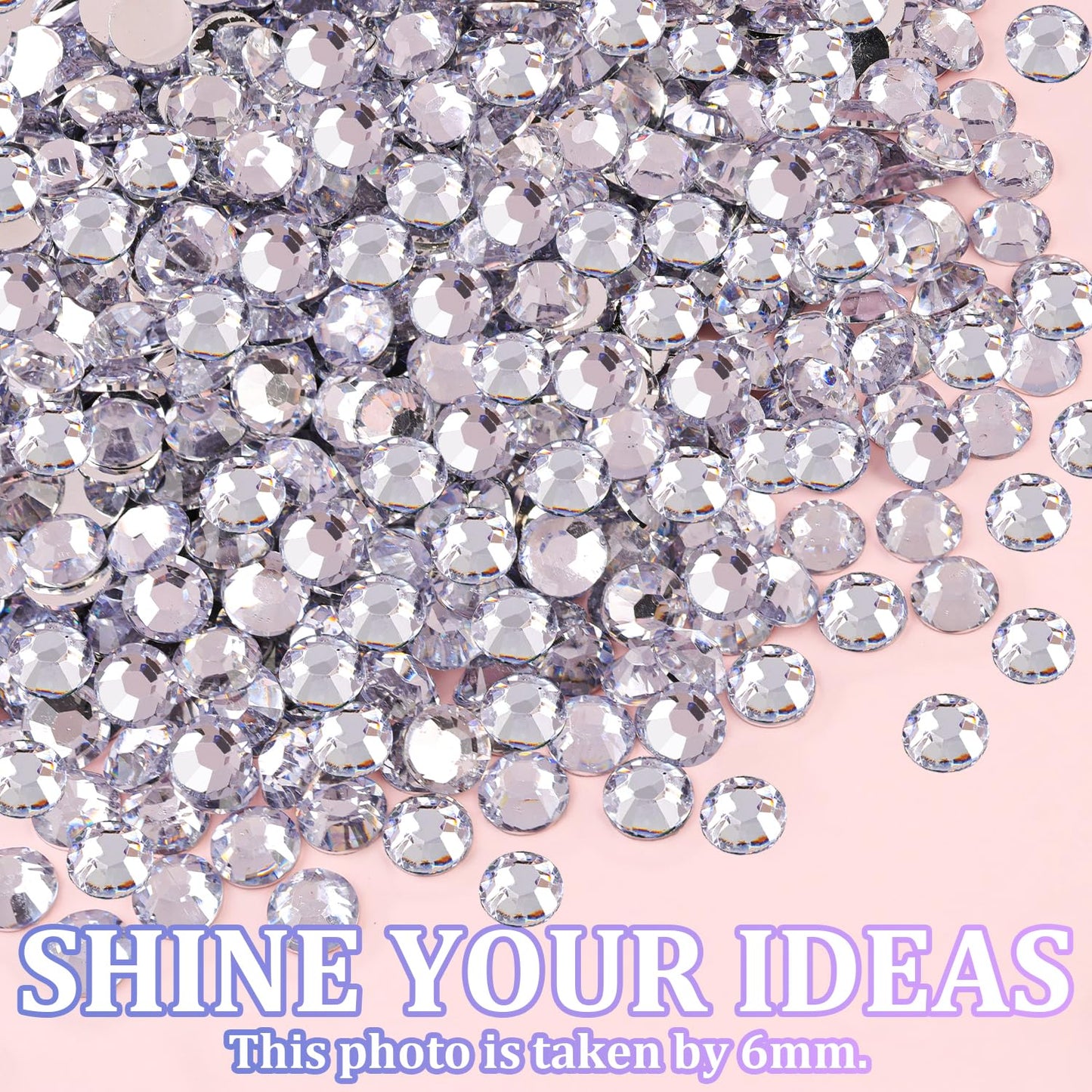 25000Pcs Resin Rhinestones with Tweezers for Crafting, Silver Clear 2-6mm Mixed Sizes Flatback Gems, Bedazzling Crystal for DIY Crafts Clothing Tumblers Mugs Shoes Fabric Decor Nail Art-BrightBean Baby