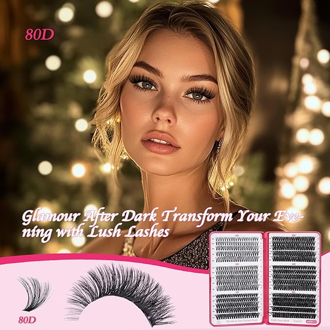 Lash Clusters 600PCS - Eyelash Clusters 20D+30D+40D+50D+60D+80D Wispy Individual Lashes D Curl Lash Extension 10-18MM Natural Lash Clusters DIY Cluster Eyelash Extensions for Beginners-BrightBean Baby