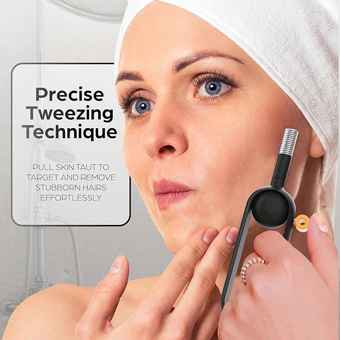 Epilady Precision Coil Tweezer, Facial Hair Remover with Ergonomic Design, Hair-Removal Tool for Upper Lip, Chin, and Face, Portable Tweezers for Facial Hair-BrightBean Baby