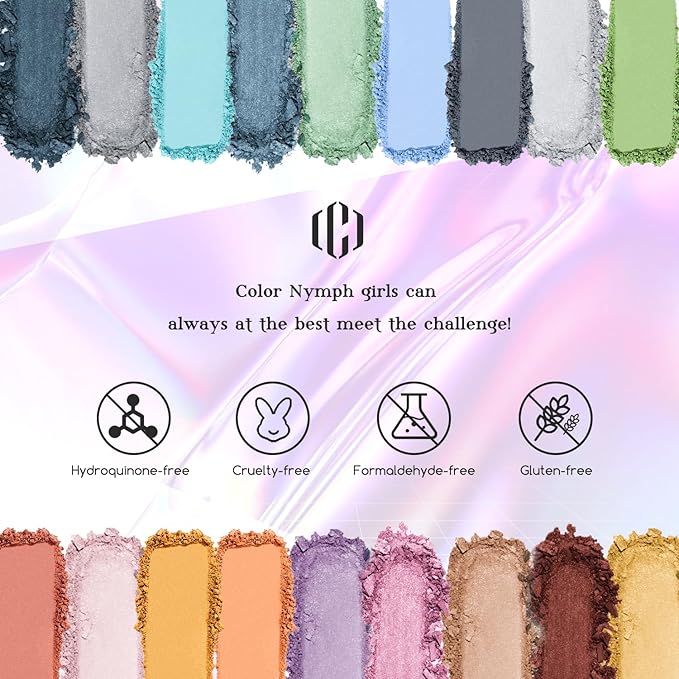 Color Nymph Travel Makeup Palette with Mulit-Colors Eyeshadows,Concealer, Body Glitter,Lip Glosses,Blush,Highlighter,Makeup Applicators And Mirror-BrightBean Baby