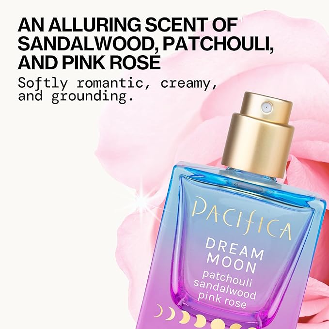 Pacifica Dream Moon Womens Spray Perfume 1 fl oz – Long-Lasting Floral Woody Fragrance for Her - Rose, Patchouli, Sandalwood – 100% Vegan, Cruelty-Free, Phthalate-Free Fragrance-BrightBean Baby