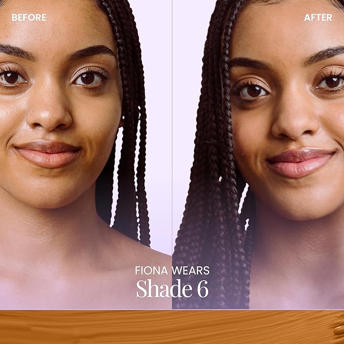 Naked Sundays BeautyScreen™ SPF 50 Mineral Peptide Foundation Tint – 2-in-1 Skin Tint & Mineral Sunscreen | Radiant, Buildable Coverage, Acne-Safe, Infused with Peptides (6 Tan Caramel, 1.01 oz)-BrightBean Baby