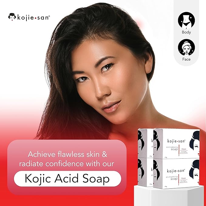 Kojie San Skin Brightening Brush Set - Original Kojic Acid Soap That Helps Reduces Dark Spots & Other Types of Skin Damage – 65g x 6 Bars and Relumins Deep Pore Facial Cleansing Brush-BrightBean Baby