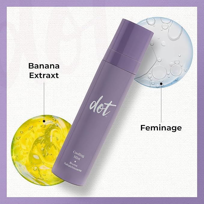 dot Cooling Facial Mist With Vitamin C, Plant-Based Antioxidants & Skin Revitalizing Feminage - Face Mist that Moistures, Rejuvenates & Clarifies – For All Skin Types – Menopause Skincare - 3.4 oz-BrightBean Baby