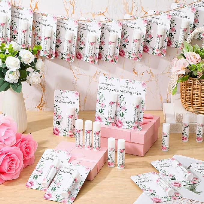30 Pack Thank You Gift Lip Balm Bulk Bridal Shower Favors Bridal Shower Favor Lip Care Set Bachelorette Party Favors Baby Shower Favor Thank You Appreciation Gift for Guest Basket Gift Stuffer-BrightBean Baby