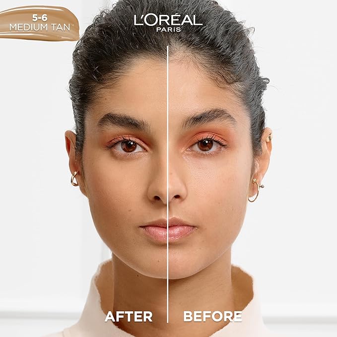 L'Oreal Paris True Match Nude Hyaluronic Tinted Serum Foundation with 1% Hyaluronic acid, Medium Tan 5-6, 1 fl. oz.-BrightBean Baby