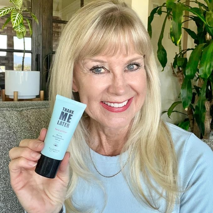 Elizabeth Mott Thank Me Later Blurring Face Primer SPF 30 – Lightweight, Hydrating Makeup Primer - Smooths Fine Lines & Wrinkles for a Soft-Focus Finish – Mineral-Based, Cruelty-Free Formula – 30g-BrightBean Baby