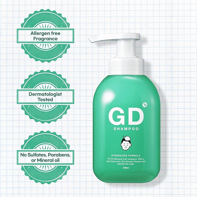 TS GD Shampoo for Teens | Korean Anti-Dandruff Shampoo for Oily & Itchy Scalp | Fruity Allergy-Free Scent | Sulfate-Free Gentle Hair Care (14.1 Oz)-BrightBean Baby