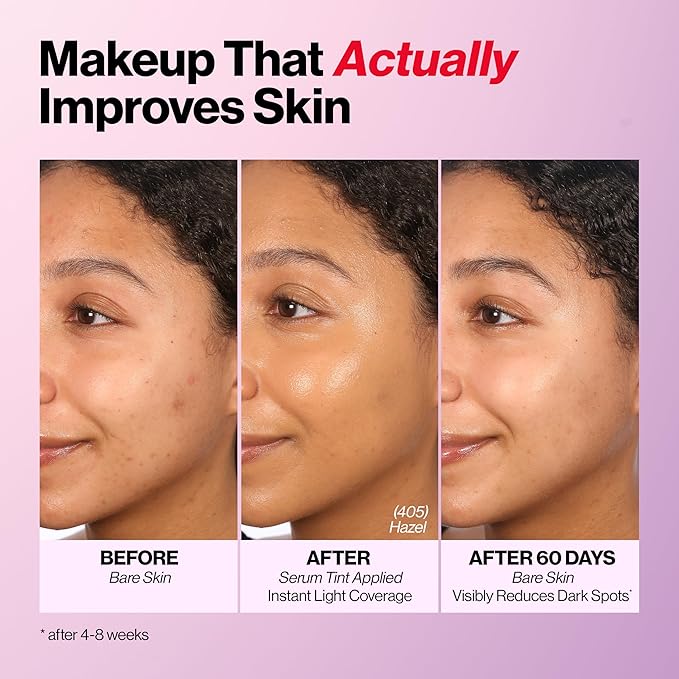 Revlon Illuminance Tinted Serum, Triple Hyaluronic Acid, Evens Out Skin Tone Over Time and Hydrates All Day, SPF 15, 605 Rich Mahogany, 0.94 fl oz.-BrightBean Baby