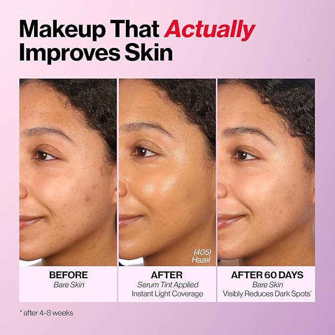 Revlon Illuminance Tinted Serum, Triple Hyaluronic Acid, Evens Out Skin Tone Over Time and Hydrates All Day, SPF 15, 313 Light Tan, 0.94 fl oz.-BrightBean Baby