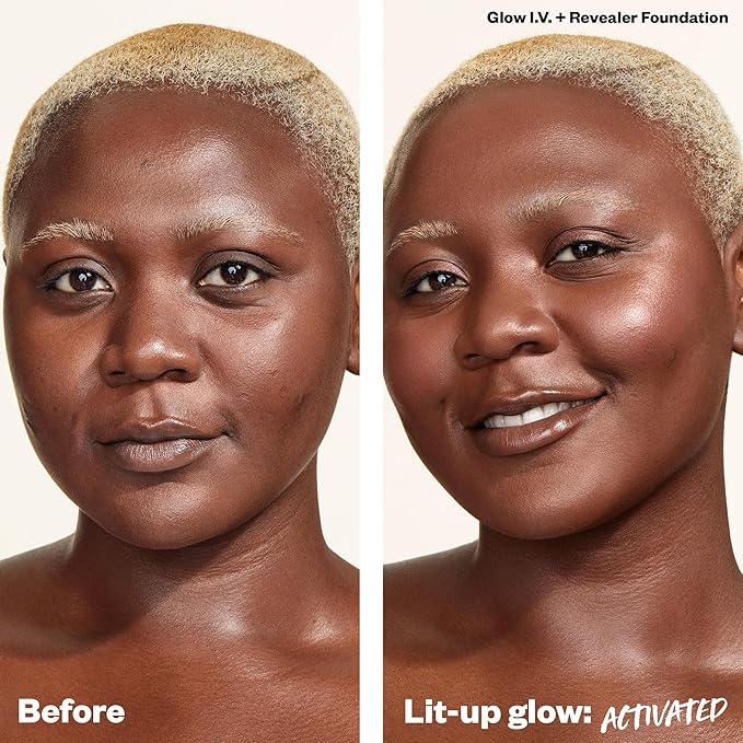 Kosas Glow I.V. Vitamin-Infused Skin Enhancer Face Makeup - Tinted Beauty Highlighter for a Healthy Glow - Energize-BrightBean Baby