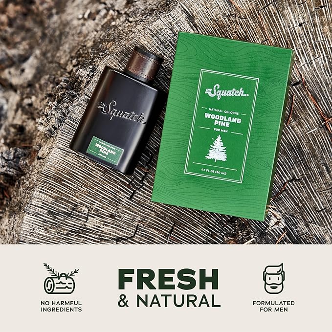 Dr. Squatch Natural Cologne for Men - Scent-Lock Technology and Sustainably-Sourced Ingredients - Woodland Pine Cologne (1.7 fl oz)-BrightBean Baby