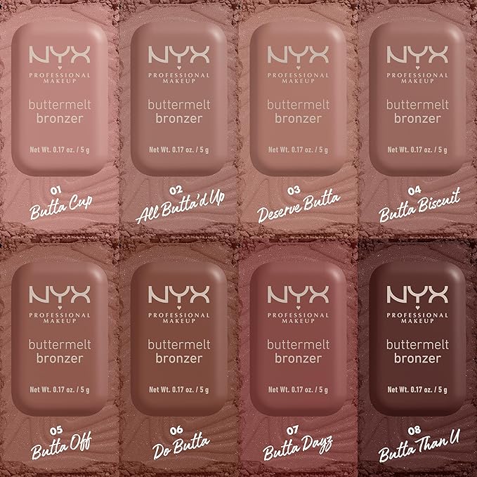 NYX PROFESSIONAL MAKEUP Matte Buttermelt Bronzer, Longwear Face Makeup with Up to 12 Hours of Wear, Vegan Formula - Do Butta-BrightBean Baby