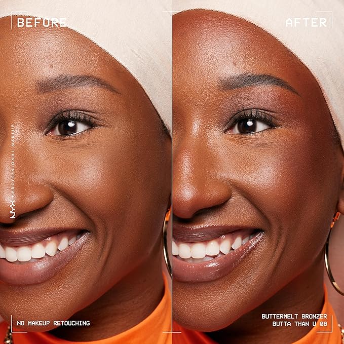 NYX PROFESSIONAL MAKEUP Matte Buttermelt Bronzer, Longwear Face Makeup with Up to 12 Hours of Wear, Vegan Formula - Butta Than U-BrightBean Baby