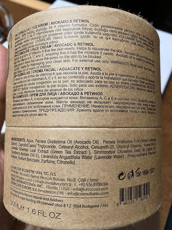 Retinol Cream for Face with Avocado Oil - Natural Moisturizer Face Cream, Smooth Skin Formula - 1.6 fl. Oz-BrightBean Baby