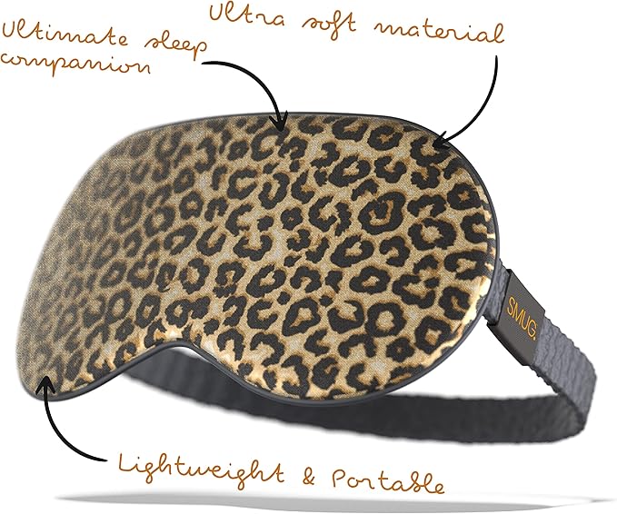 SMUG Satin Sleep Mask & Eye Mask | Travel Sleep Masks for Women & Men | Soft Sleeping Eye Mask to Nourish Skin & Reduce Dark Circles | Eye Sleep Mask Shades to Block Out Light | Animal-BrightBean Baby