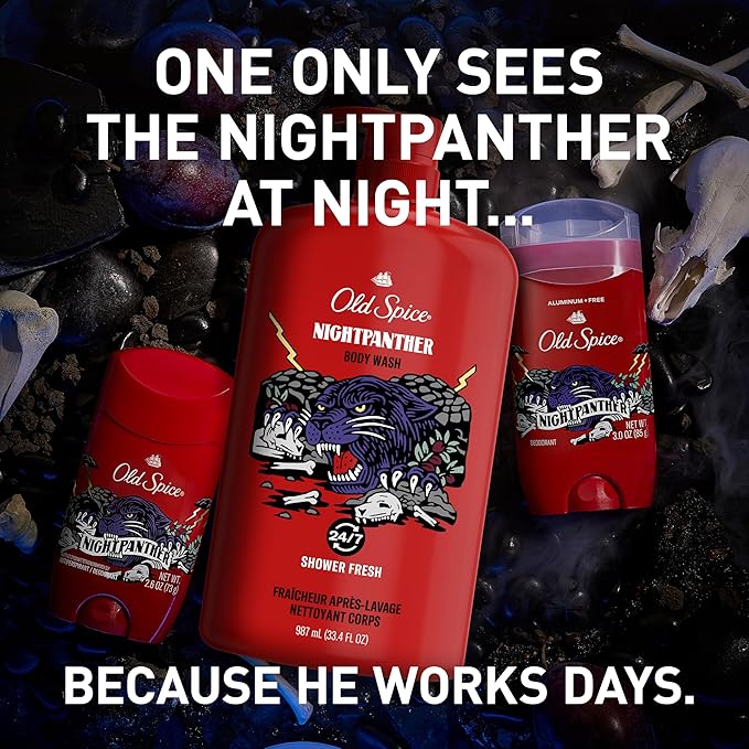 Old Spice Body Wash for Men, 3X Defense, 24/7 Shower Fresh with Long Lasting Lather, NightPanther Scent, 33.4 fl oz (Pack of 4)-BrightBean Baby