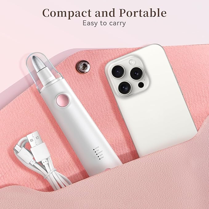 Electric Nail Drill, 8-in-1 Cordless Electric Nail File with LED Light, 5 Speeds Rechargeable Manicure and Pedicure Kit Hand Foot Care Tool for Nail Grinder Trim Polish for Women Baby-BrightBean Baby