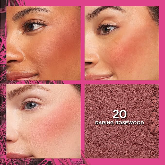 L'Oreal Paris Infallible Up to 24H Fresh Wear Soft Matte Blush, Blendable, Long-Lasting and Waterproof Cheek Make Up, Daring Rosewood 20, 0.31 Oz