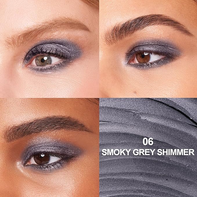 FV Cream Shimmer Eyeshadow Stick,Long Lasting & Waterproof, Multi-Use & High Pigment Eyeshadow Makeup Stick, Smoky Grey Shimmer