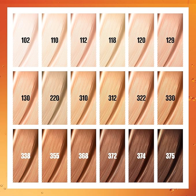 Maybelline Super Stay Up to 24HR Skin Tint, Radiant Light-to-Medium Coverage Foundation, Makeup Infused With Vitamin C, 338, 1 Count-BrightBean Baby