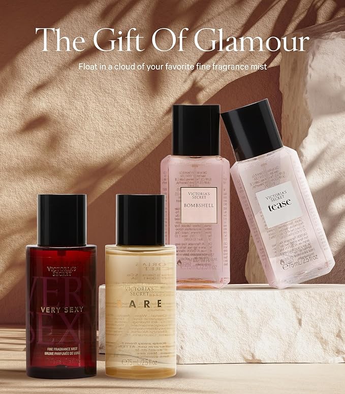 Victoria's Secret Fine Fragrance Mini Mist Gift Set, 4 Piece, Assorted Scents-BrightBean Baby