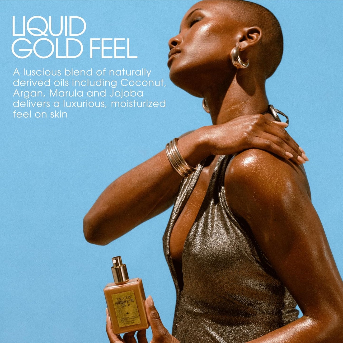 "VACATION" Shimmer Oil SPF 30 by Vacation, Shimmering Body Sunscreen, Water-Resistant, Enhances All Skin Tones, Dermatologist-Tested, Vegan, Travel Size, 2.9 Fl. Oz.-BrightBean Baby