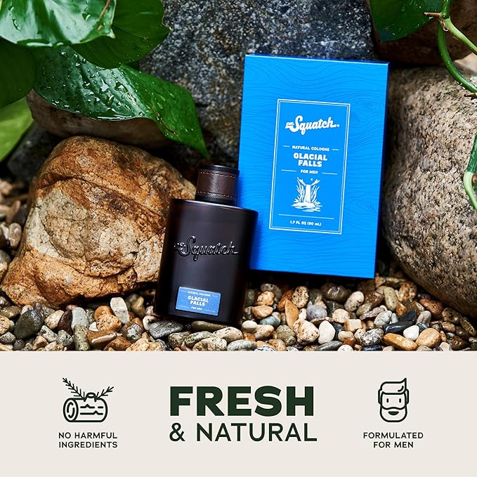 Dr. Squatch Natural Cologne for Men - Scent-Lock Technology and Sustainably-Sourced Ingredients - Glacial Falls Cologne (1.7 fl oz)-BrightBean Baby