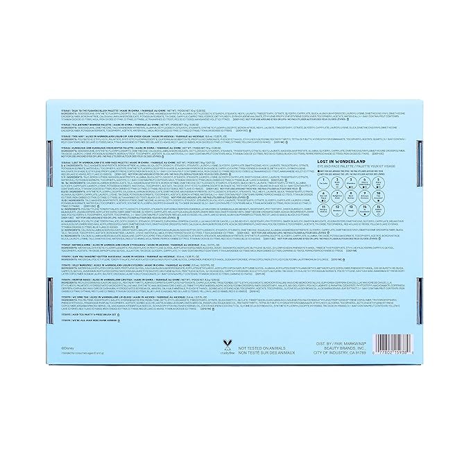 wet n wild Alice in Wonderland PR Box - Makeup Set with Versatile Brushes, Buildable & Blendable Palettes, Vibrant Colors, & Lip Glosses for Unique Looks, Cruelty-Free & Vegan-BrightBean Baby