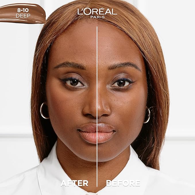 L'Oreal Paris True Match Nude Hyaluronic Tinted Serum Foundation with 1% Hyaluronic acid, Deep 8-10, 1 fl. oz.-BrightBean Baby