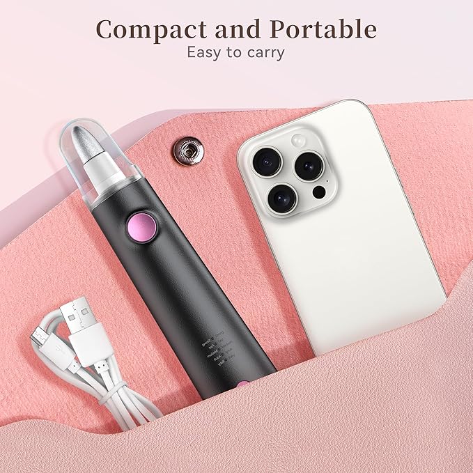 Electric Nail Drill, 8-in-1 Cordless Electric Nail File with LED Light, 5 Speeds Rechargeable Manicure and Pedicure Kit Hand Foot Care Tool for Nail Grinder Trim Polish for Women Baby-BrightBean Baby