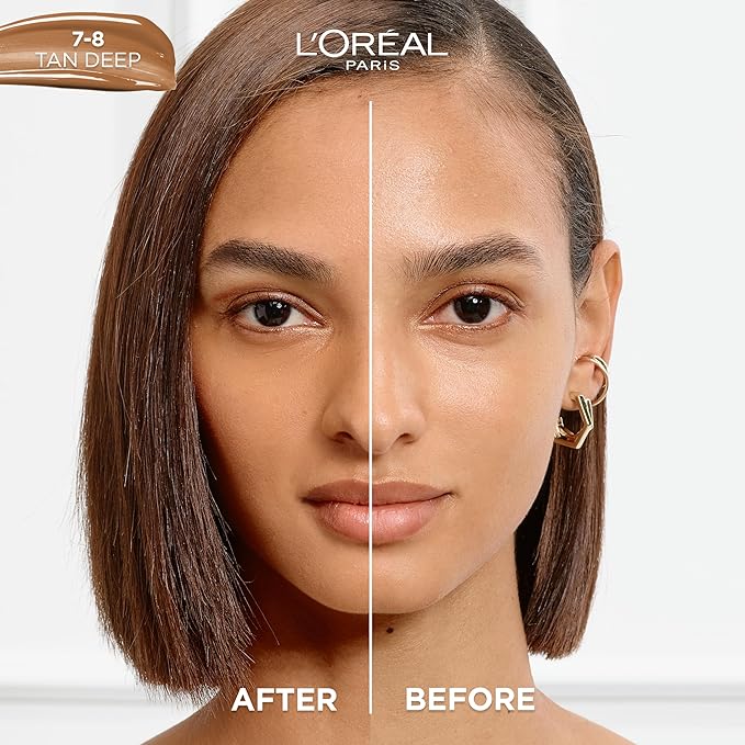 L'Oreal Paris True Match Nude Hyaluronic Tinted Serum Foundation with 1% Hyaluronic acid, Tan-Deep 7-8, 1 fl. oz.-BrightBean Baby
