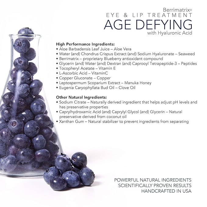 Airelle Age-Defying Eye and Lip Treatment | Anti Aging, Helps Reduce Wrinkles, Fine Lines | Dermatologist Recommended | Hyaluronic Acid, Berrimatrix | Natural Ingredients | .3 Fl Oz-BrightBean Baby