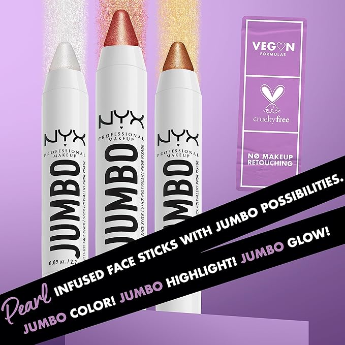 NYX PROFESSIONAL MAKEUP, Jumbo Multi-Use Face Highlighter Stick - Lemon Meringue-BrightBean Baby