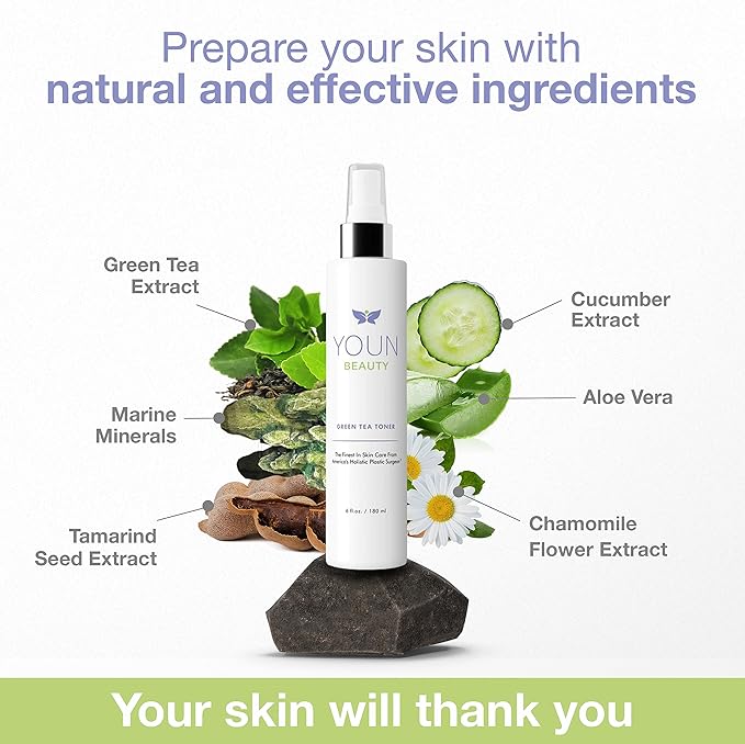 YOUN Beauty Green Tea Toner Face Mist Spray, 180 ML – Alcohol-Free, pH-Balancing & Hydrating Toner with Green Tea and Chamomile Extracts by Dr. Anthony Youn-BrightBean Baby