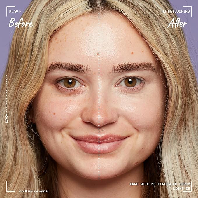 NYX PROFESSIONAL MAKEUP Bare With Me Concealer Serum, Up To 24Hr Hydration - Light-BrightBean Baby
