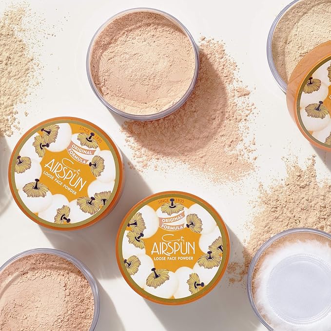 Coty Airspun Loose Face Powder 2.3 Ounce Honey Beige Light Peach Tone Loose Face Powder, for Setting or Foundation, Lightweight, Long Lasting, Pack of 1-BrightBean Baby