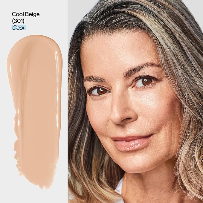 Revlon Illuminance Tinted Serum, Triple Hyaluronic Acid, Evens Out Skin Tone Over Time and Hydrates All Day, SPF 15, 301 Cool Beige, 0.94 fl oz.-BrightBean Baby