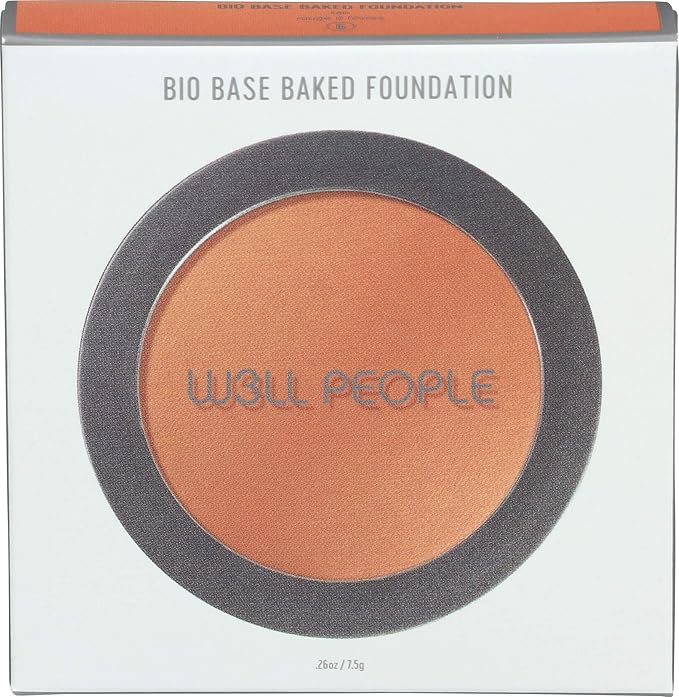 Well People Bio Powder Foundation, Lightweight & Hydrating Foundation For Perfecting & Smoothing Skin, Semi-Matte Finish, Vegan & Cruelty-free, 6N-BrightBean Baby