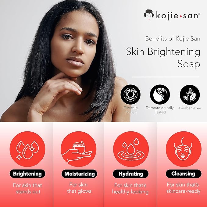Kojie San Skin Brightening Brush Set - Original Kojic Acid Soap That Helps Reduces Dark Spots & Other Types of Skin Damage – 65g x 6 Bars and Relumins Deep Pore Facial Cleansing Brush-BrightBean Baby